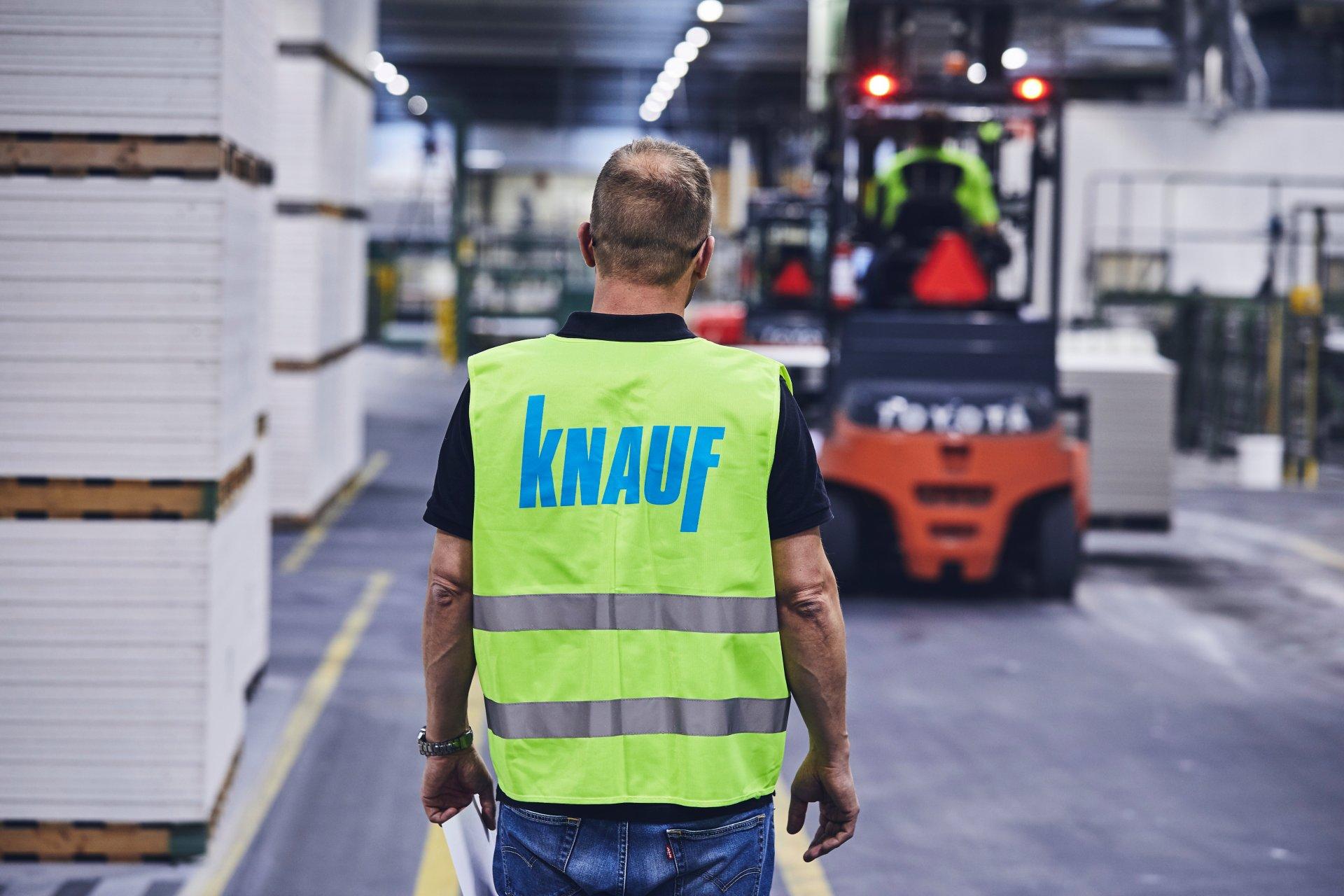 Knauf UK factory people and forklift