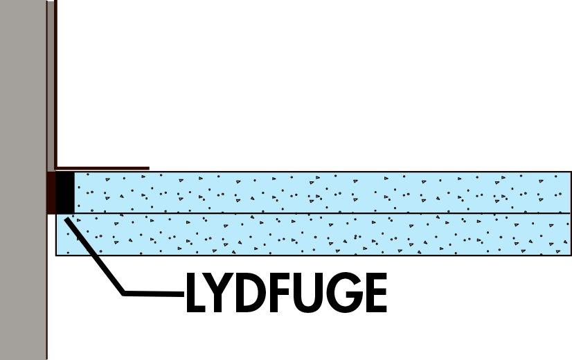 Lydfuge i byggesystem