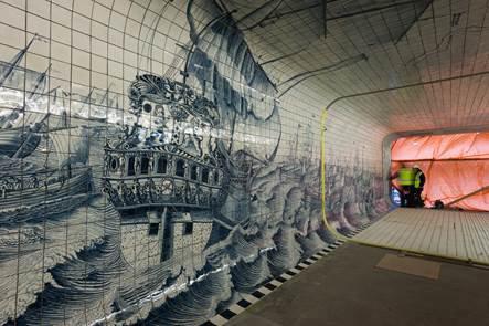 Amsterdam, fiets- en voetgangerstunnel