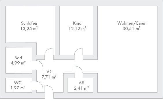 Raumgewinn im Wohnungsbau Animation